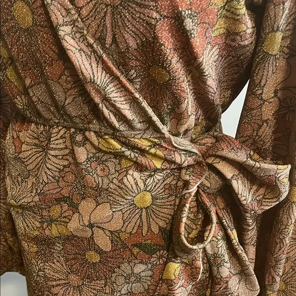 Beach Riot Floral Long Sleeve Dress - orange and Brown - Picture 5 of 10